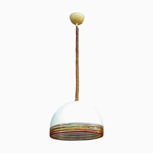 Vintage Leucos Ceiling Lamp in Glass Febo by Robert Pamio, 1970s