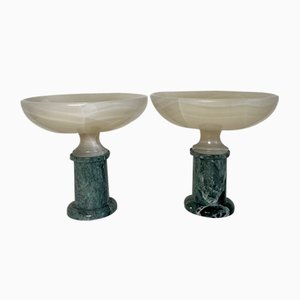 Mid-Century Centerpieces in Marble, Set of 2