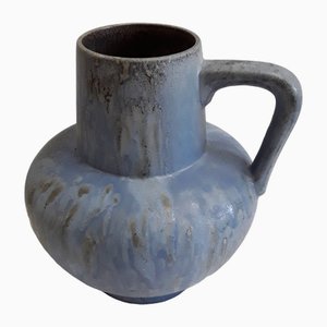 Deutsche Vintage Fat Lava Keramik mit Blauer Lava Glasur, 1970er