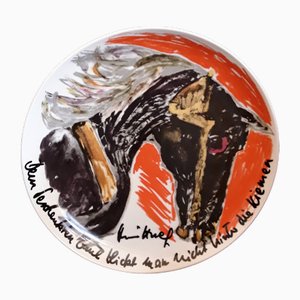 Wall Plate Artist No. 9 in Porcelain by Hildegard Knef for Rosenthal, 70s