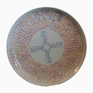 Wandteller Artist Nr. 8 aus Porzellan von Kriwet für Rosenthal, 1970er,