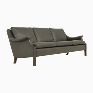 3-Seater Sofa in Dark Brown Leather by Aage Christiansen for Erhardsen & Andersen, 1960s