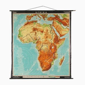 Carta geografica grande dell'Africa, anni '50
