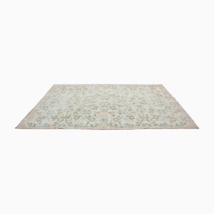 Vintage Modern Decor Pale Faded Worn Floor Rug