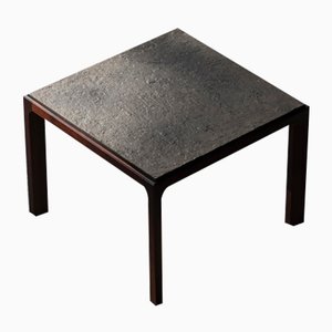 Square Coffee Table in Rosewood with a Slate Stone Table Top, 1960s