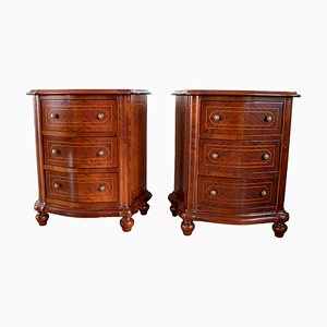 Walnut Feather Bedside Tables, 1990s, Set of 2