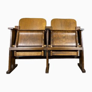 Vintage Belgian Two-Seater Cinema Chair, 1950s