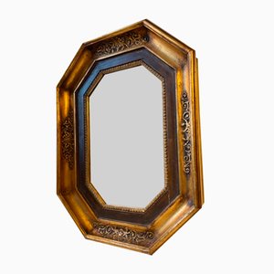 19th Century Scandinavian Octagonal Wall Mirror in Gilded Wood
