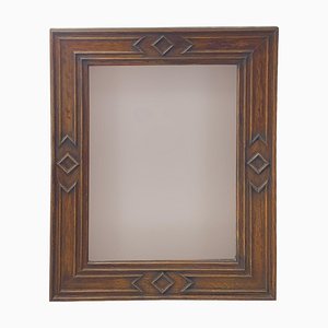 Beaux Arts Wood Frame Mirror in Brown Color, England, 1940s