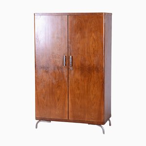 Walnut Bauhaus Wardrobe attributed to Robert Slezak, Czechia, 1939