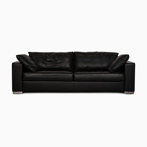 Leather 3-Seater Black Sofa from Bielefeld Workshops