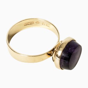 Vintage Mid-Century Swedish Gold & Amethyst Ring, 1966