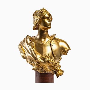 Sculpture of Joan of Arc by François Sicard in Gilded Bronze