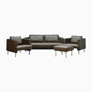 RB Two-Seater Sofa with Armchairs and Puff, Set of 4