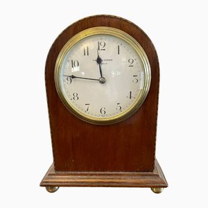 Antique Mahogany Inlaid Mantle Clock by Mappin & Webb, 1910s
