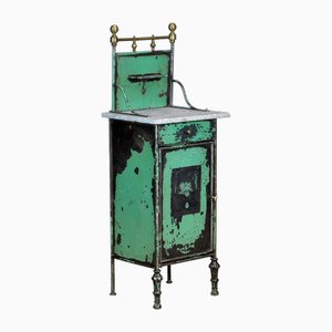 Iron Nightstand with Brass Details, 1890s