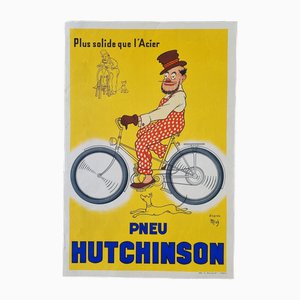 Hutchinson Tire Advertising Poster, 1940s