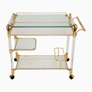 Vintage Spanish Bar Cart in Acrylic and Glass, 1970s