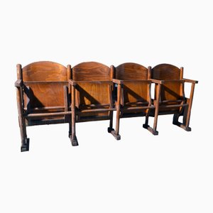 Wooden Cinema Chairs, 1960s, Set of 4