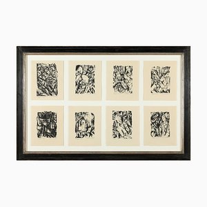 Max Burchartz, Die Dämonen, Hannover, 1919, Signed and Limited Lithograph Montage, Framed