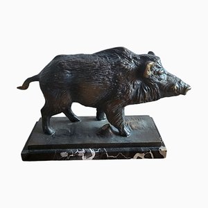 Patinated Bronze Sculpture of a Boar, 1960s