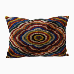 Blue Velvet Ikat Cushion Cushion Cover