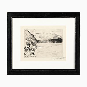 Lovis Corinth, Am Walchensee, 1923, Original handsignierte Radierung