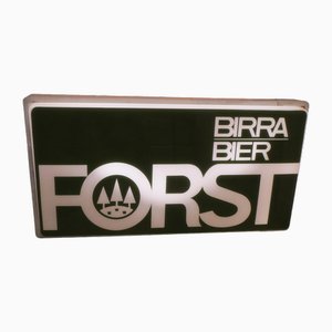 Großes beleuchtetes Bira Forst Schild, 1980er