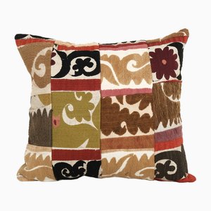 Vintage Suzani Cushion Cover with Textile Art