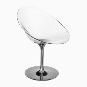 Vintage Transparent Eros Swivel Chair by Philippe Starck for Kartell