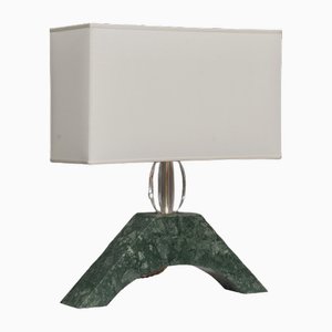Lampada da tavolo in marmo verde e vetro di Murano, inizio XXI secolo
