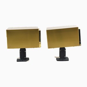 Cube Brass Wall Lamps by Björn Svensson, 1970s, Set of 2