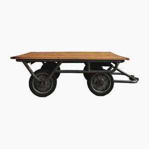 Industrial Belgian Coffee Table with Wheels, 1960s