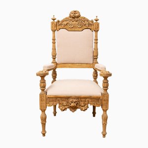 Neo-Renaissance Style Walnut Armchair, 19th Century