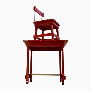 Italian Nursery School Desk with Chair, 1950s, Set of 2