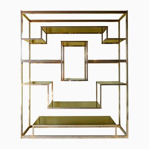 Shelf in Brass Plated Metal, Italy, 1970s
