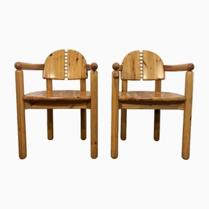 Vintage Wooden Chairs attributed to Rainer Daumiller, Set of 2