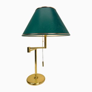 Large Brass Swing Arm Table Lamp, Germany, 1970s