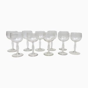 Art Nouveau Wine Glasses, 1890s, Set of 10