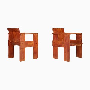 Crate Chairs by Gerrit Rietveld for Cassina, Italy, 1970s, Set of 2