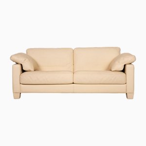 DS 17 Zwei-Sitzer Sofa aus cremefarbenem Leder von De Sede