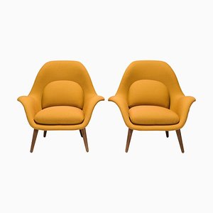 Mustard Yellow Swoon Lounge Chairs by Space Copenhagen, 2001, Set of 2
