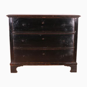 Large Austrian Black Painted 3-Drawer Commode, Early 19th Century