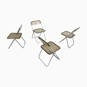 Vintage Plia Folding Chairs attributed to Castelli & Anonima Castelli, 1970s, Set of 4