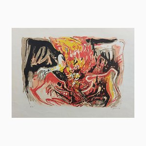 Edouard Pignon, Cock Fight, Original Color Lithograph