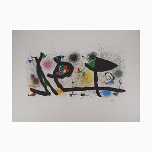 Joan Miró, Surrealistischer Garten, 1974, Original Lithographie