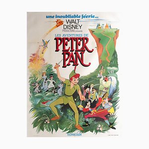 Französisches Peter Pan Grande Filmposter von Disney, 1970er
