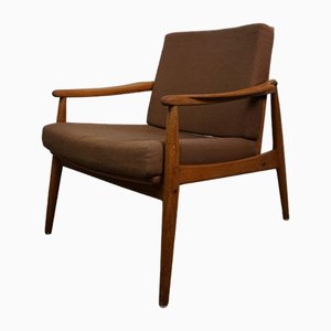 Poltrona moderna in teak filigranato, Danimarca, anni '60