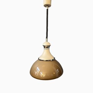 Vintage Beige Pendant Lamp from Stilux Milano, 1970s