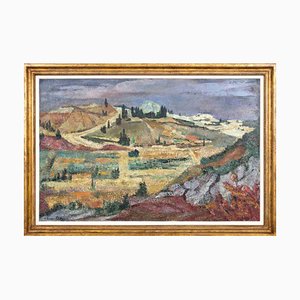 Willy Eisenschitz, Landscape in Southern France, 1950s, Oil on Canvas